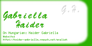 gabriella haider business card